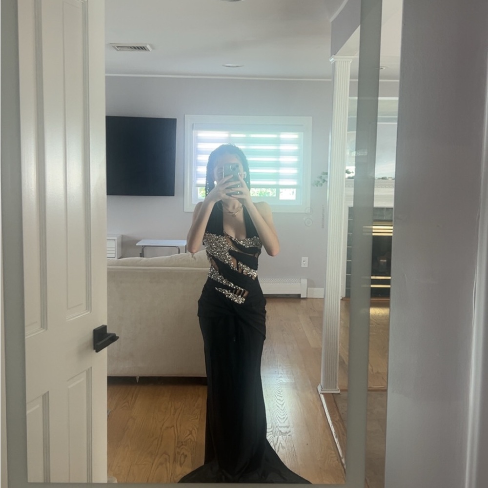 Chic Black and Gold Maxi Dress